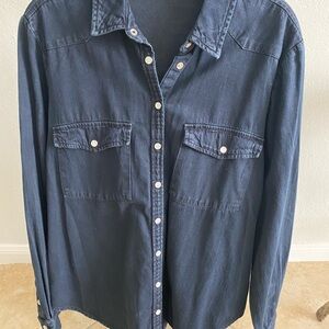 Pilcro Pearl Snap Buttondown black